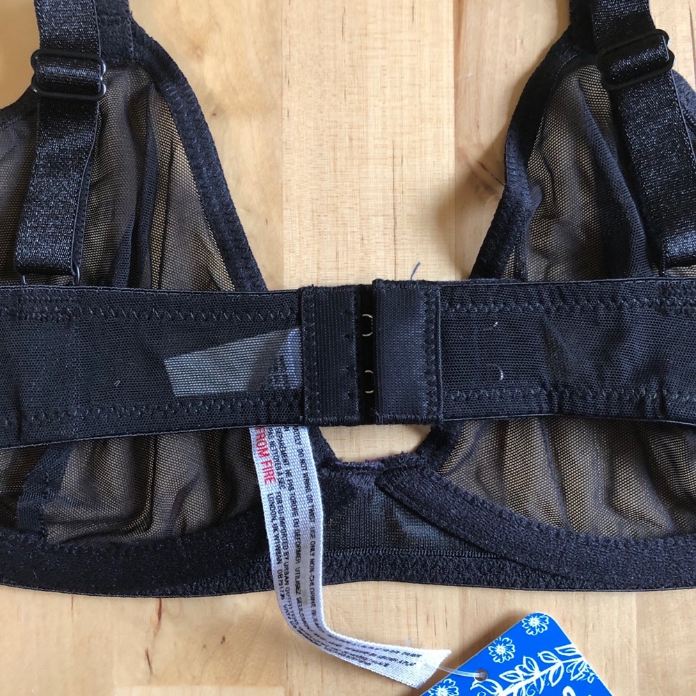 Free People Black Vex Mesh Triangle Underwire Bra - Picture 6 of 9